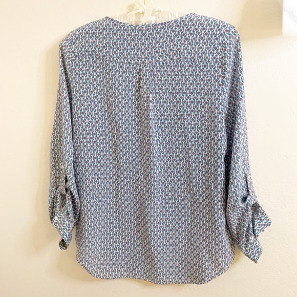 JOIE VIOLETTE Silk Geometric Print Blouse - Picture 4 of 8
